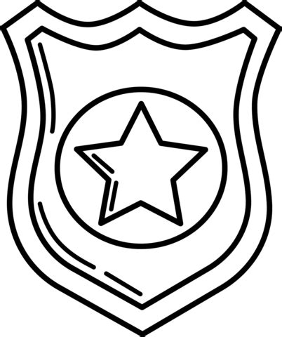 Police Badge Coloring Page