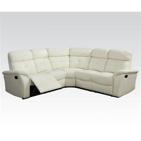 Lawrence Contemporary Sectional Reclining Beige Bonded Leather Match Sectionals Sofa Couch ...