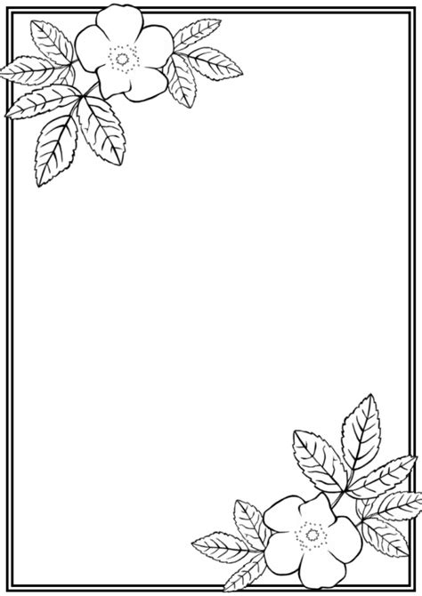 Flower Border Design For A4 Size Paper - FLOWER GARDEN