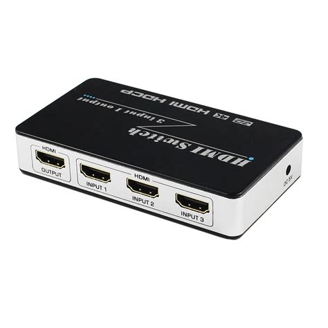 New 4K HDMI Switch 3 in 1 out 3 Port HDMI Switcher 3x1 3D with IR Wireless Remote Control for PC ...