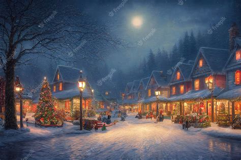 Premium Photo | A beautiful christmas village in the mountains winter ...