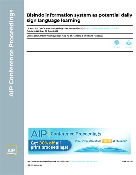 (PDF) Bisindo information system as potential daily sign language learning | Bana Handaga ...