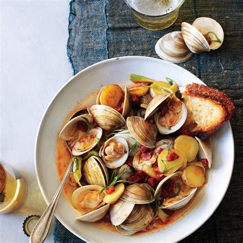 Littleneck Clams With New Potatoes And Spring Onions Recipes recipe