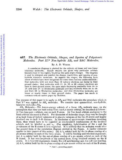 (PDF) 467. The electronic orbitals, shapes, and spectra of polyatomic ...