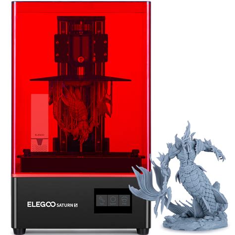 ELEGOO Resin 3D Printer, Saturn S Mono MSLA 3D Printer UV Photocuring Resin LCD 3D Printer with ...