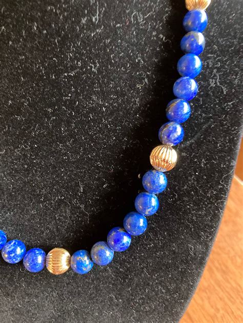 Lapis Lazuli Beaded necklace | Etsy