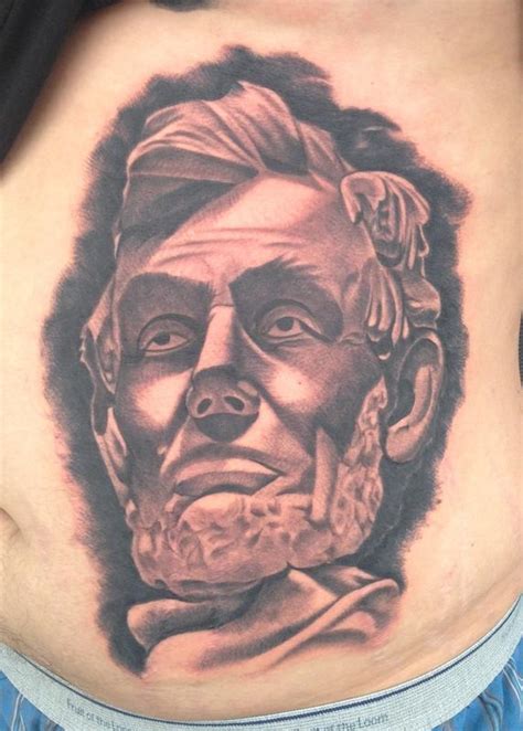 black and gray portrait of Abraham Lincoln tattoo by Scott Grosjean ...