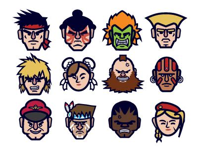 Street Fighter Character Icons by Derek Kunze on Dribbble