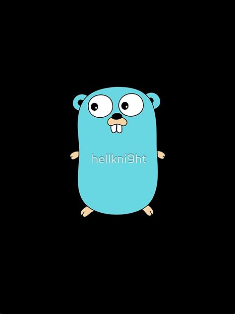 "The Go Gopher: Official Golang Logo (Black)" T-shirt by hellkni9ht ...