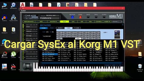 Como cargar sonidos en diferentes formatos al Korg M1 VST - YouTube