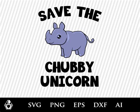 Rhino SVG Save The Chubby Unicorn Rhinoceros Rhino Cartoon | Etsy