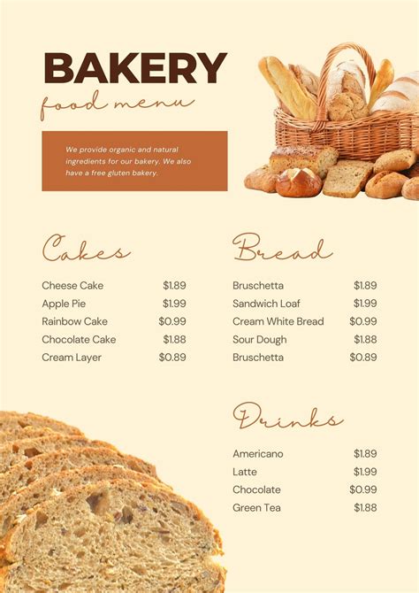 Bakery Food List