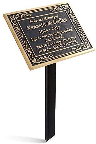 Custom Brass Memorial Plaque With Garden Stake To Commemorate The Memory Of Your Loved One. Hand ...