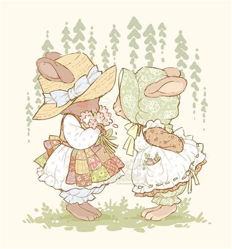 Girl talk 💐🐰 ️🐰🌿 . . . #cottagecore #cottagecoreart # ...