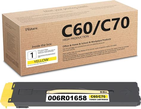 Amazon.com: DRAWN C60/C70 1 Pack Yellow High Yield Toner Cartridge Compatible 006R01658 Toner ...