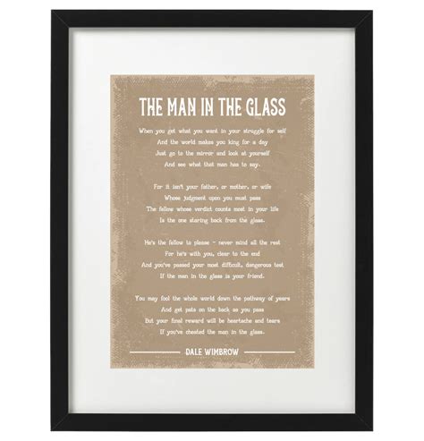 Dale Wimbrow the Man in the Glass Poem Art Print - Etsy