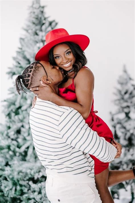 Simone Biles Wears a Red Silk Minidress For Holiday Shoot With Jonathan ...