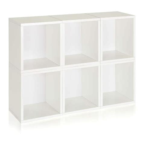 Way Basics Valencia 6 Cubes zBoard Paperboard Stackable Modular Storage ...