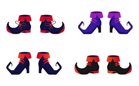 Witch shoes set, vector illustration 24350039 Vector Art at Vecteezy