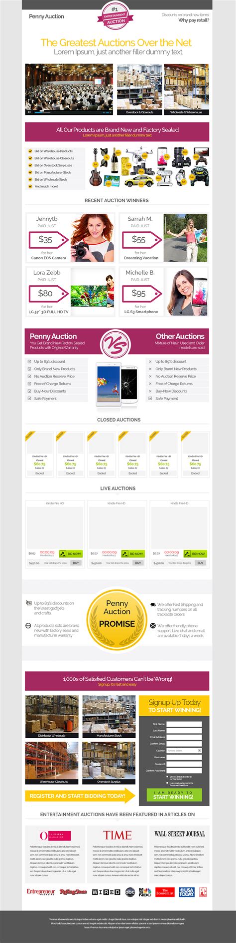 Responsive Bootstrap Auction Website Template :: Behance