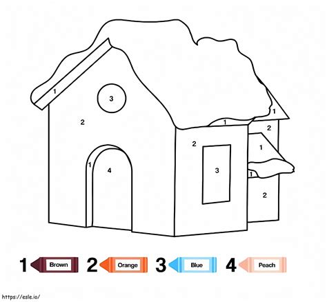 A House Color By Number coloring page