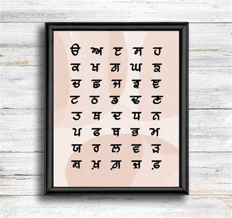 The Punjabi Gurmukhi Alphabet Printable I Punjabi Décor I Sikh | Etsy