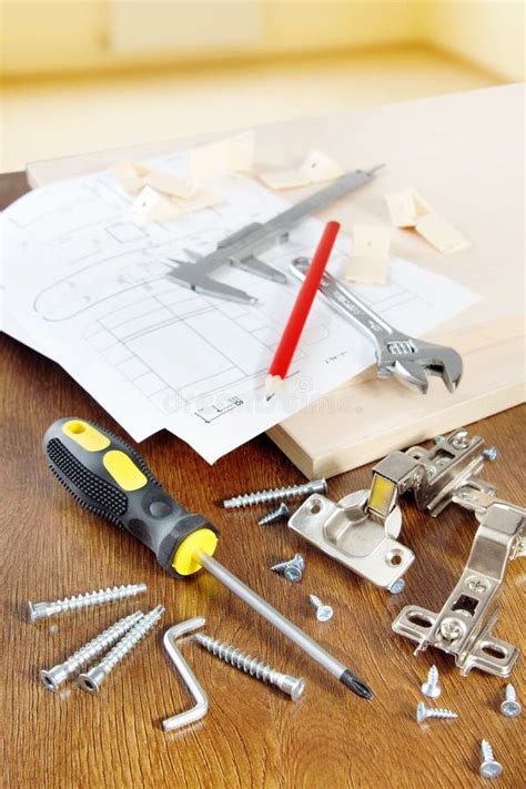 Working Tools for Furniture Assembly Stock Image - Image of table, furniture: 49409165