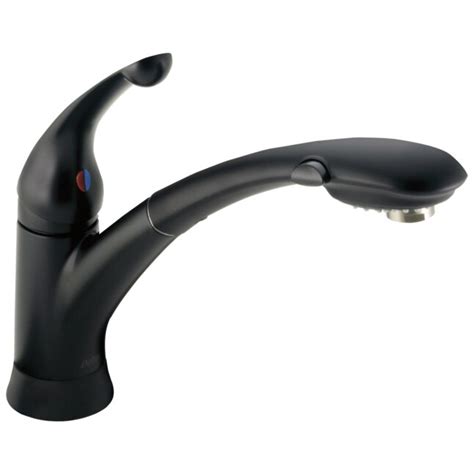 Delta Signature Matte Black Single Handle Pull-out Kitchen Faucet with ...