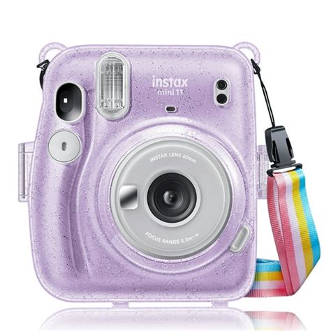 Fintie Fujifilm Instax Mini 11 Case - Crystal Hard PVC Protective Cover with Shoulder Strap ...