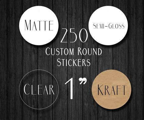 250 1 Custom Round Stickers Custom Clear Gloss Sticker Custom Kraft ...