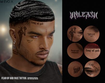 Second Life Marketplace - UNLEASH - Fear of god face tattoo FATPACK ...