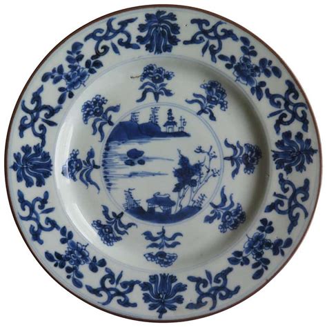 Qing, "Kangxi" Period, Chinese Plate, Blue and White Porcelain, circa 1700 at 1stDibs