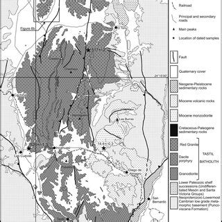 Geological map of the Tastil batholith. | Download Scientific Diagram