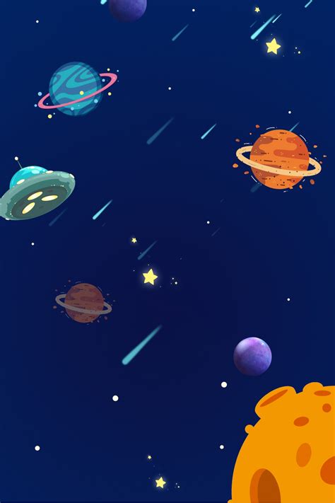 Blue Cartoon Space Technology Background Wallpaper Image For Free ...