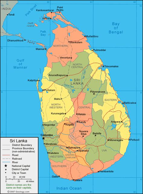 Sri Lanka Map and Satellite Image