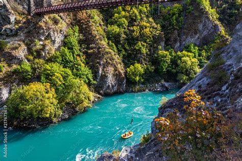 Bungee jumping on a bridge Stock Photo | Adobe Stock