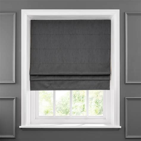 blackout roman blinds faux silk charcoal thermal blackout roman blind LTYBFWW - Decorifusta