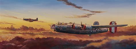 Consolidated B-24 Liberator, P-51 Mustang, Airplane, Painting Art, Bomber, Flight, Thundercloud ...