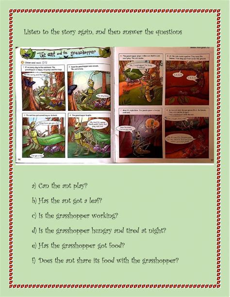 The Ant and the Grasshopper - Interactive worksheet