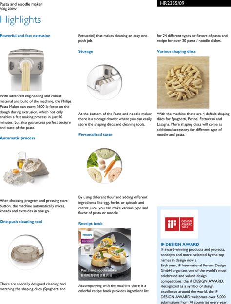 philips pasta maker recipes pdf | Deporecipe.co