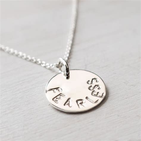 Sterling Silver Fearless Necklace, Inspirational Jewelry, Word Necklace, Hand Stamped Jewelry ...