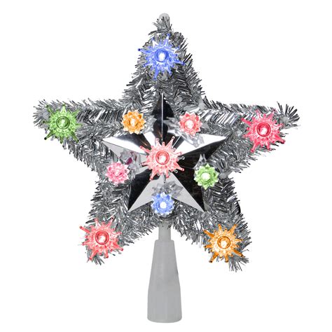 9" Lighted Silver Star Christmas Tree Topper - Multicolor Lights | Walmart Canada