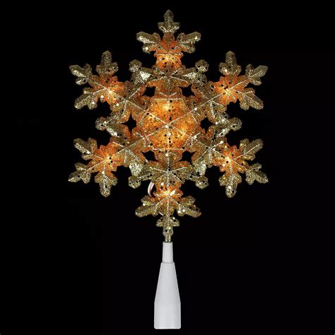 Northlight 12.75" Lighted Gold Snowflake Christmas Tree Topper - Clear Lights | The Home Depot ...