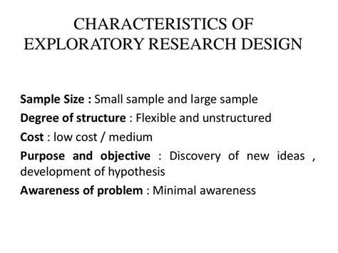 EXPLORATORY RESEARCH DESIGN