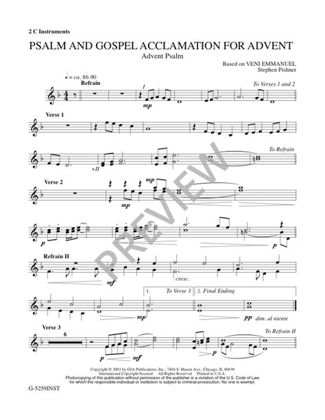 GIA Publications - Psalm and Gospel Acclamation for Advent - Woodwind ...