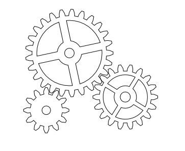 Gear drawing, Gear template, Steampunk gears