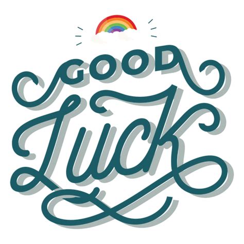 Good Luck Rainbow Lettering PNG & SVG Design For T-Shirts