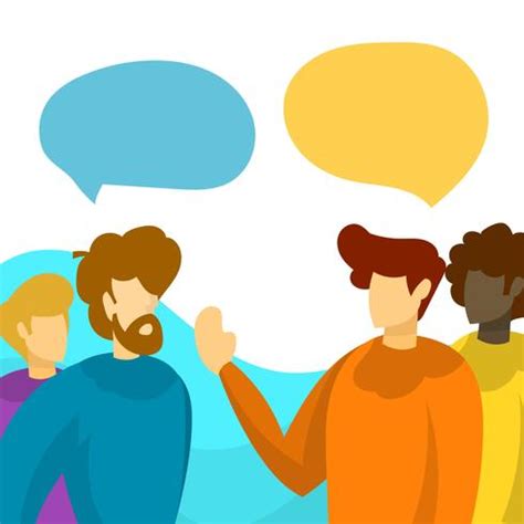 Flat People Talking Team Work With Minimalist Background Vector ...