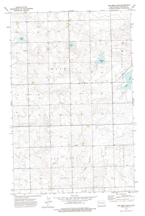 Tom Berg Lake topographic map 1:24,000 scale, North Dakota