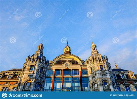 Antwerp, Belgium, May 2019, Exterior Architecture of the Historic Antwerp Central Station in ...